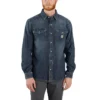 Camisas masculinas de ganga com manguitos longos e corte descontraído com fecho de molas «Montana»