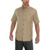 Camisas masculinas de lona de manguitos curtos Windham, corte descontraído