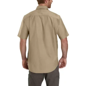 Camisas masculinas de lona de manguitos curtos Windham, corte descontraído