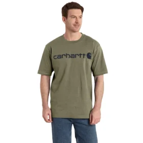 Camisas masculinas Dearborn de corte largo e tecido pesado com logótipo