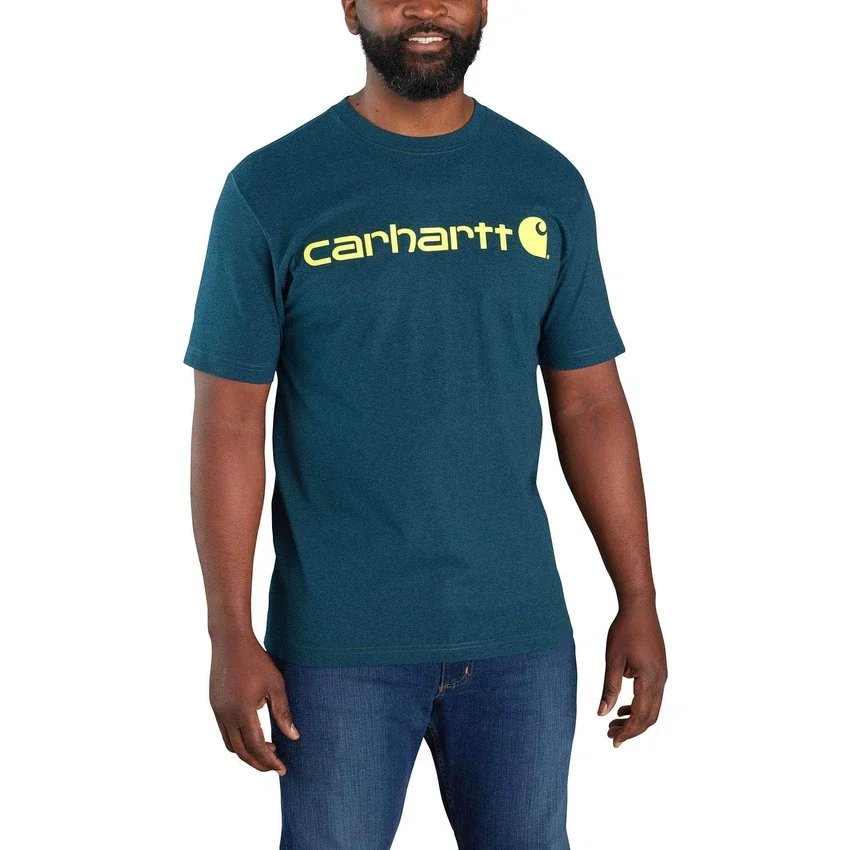 Camisas masculinas Dearborn de corte largo e tecido pesado com logótipo
