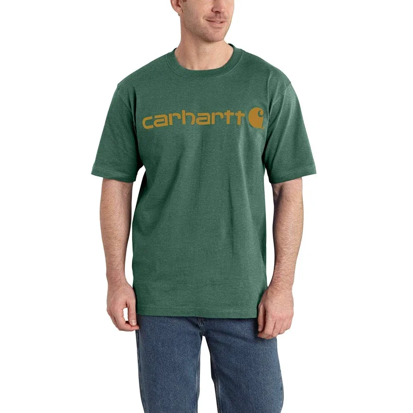 Camisas masculinas Dearborn de corte largo e tecido pesado com logótipo