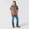 Camisas masculinas Dearborn de corte largo e tecido pesado com logótipo