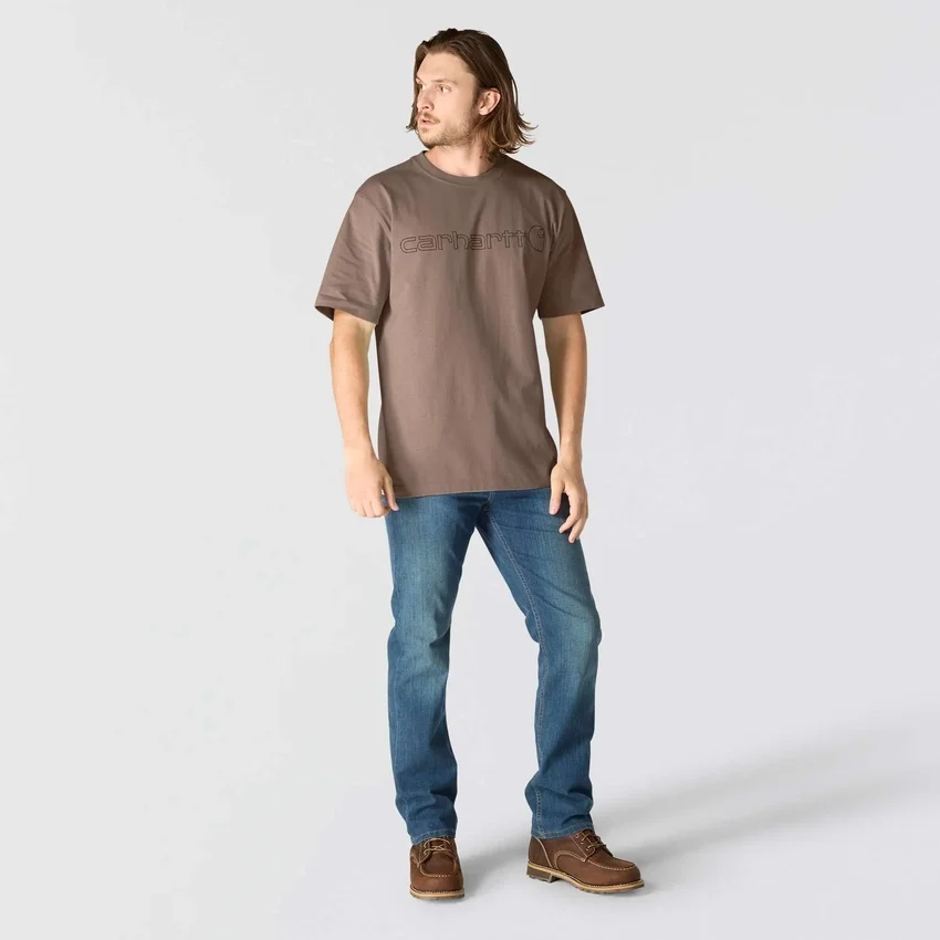 Camisas masculinas Dearborn de corte largo e tecido pesado com logótipo