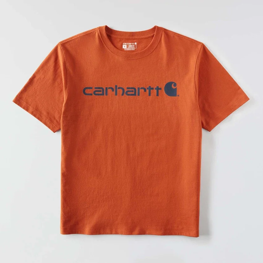 Camisas masculinas Dearborn de corte largo e tecido pesado com logótipo