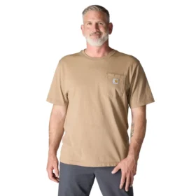 Camisas masculinas icônicas K87 de corte largo e tecido pesado com bolso