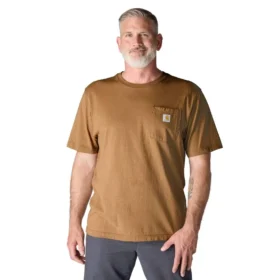 Camisas masculinas icônicas K87 de corte largo e tecido pesado com bolso