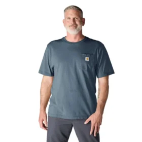 Camisas masculinas icônicas K87 de corte largo e tecido pesado com bolso