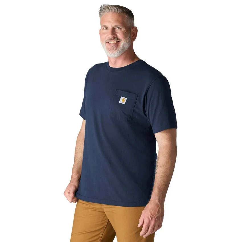 Camisas masculinas icônicas K87 de corte largo e tecido pesado com bolso