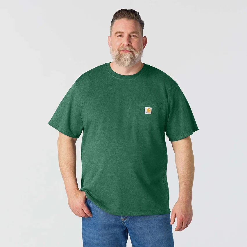 Camisas masculinas icônicas K87 de corte largo e tecido pesado com bolso