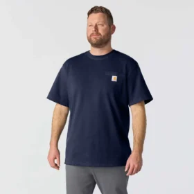 Camisas masculinas icônicas K87 de corte largo e tecido pesado com bolso