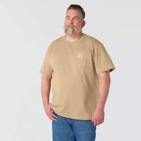 Camisas masculinas icônicas K87 de corte largo e tecido pesado com bolso