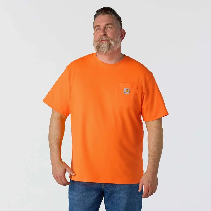 Camisas masculinas icônicas K87 de corte largo e tecido pesado com bolso