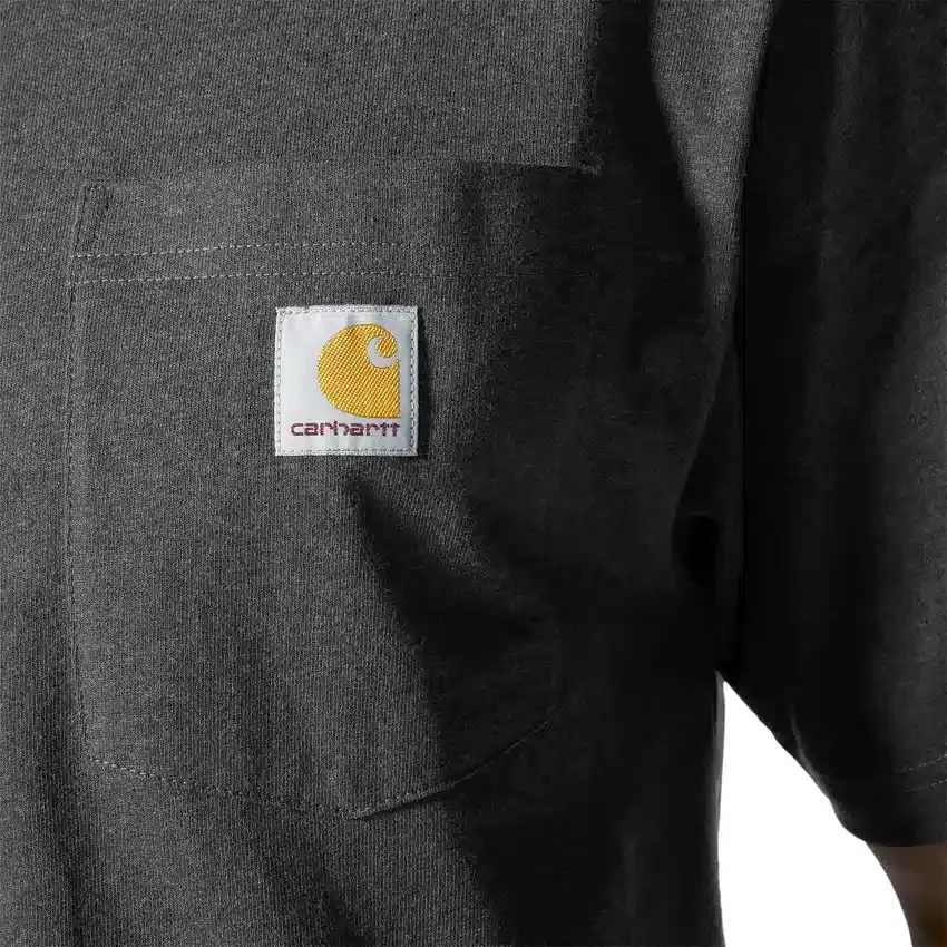 Camisas masculinas icônicas K87 de corte largo e tecido pesado com bolso