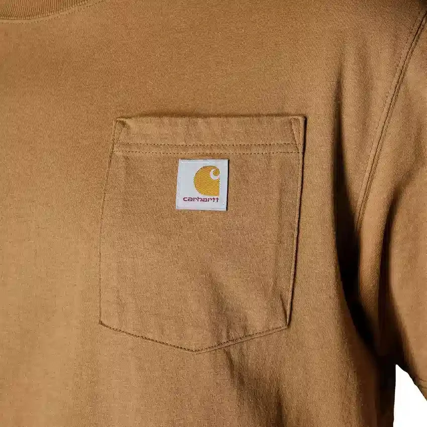 Camisas masculinas icônicas K87 de corte largo e tecido pesado com bolso