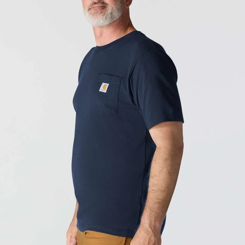 Camisas masculinas icônicas K87 de corte largo e tecido pesado com bolso