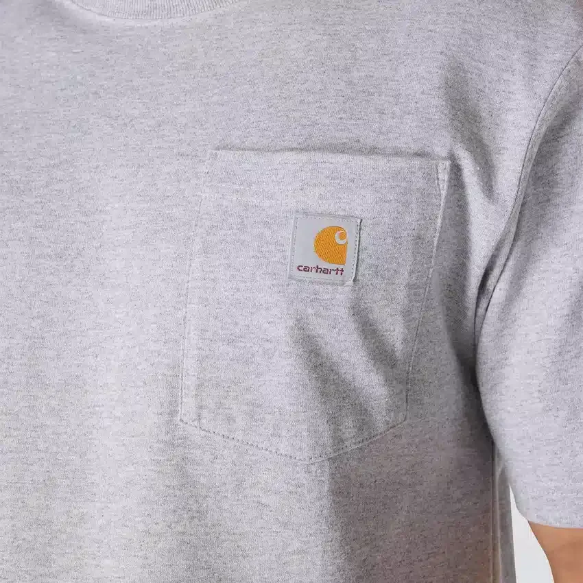 Camisas masculinas icônicas K87 de corte largo e tecido pesado com bolso