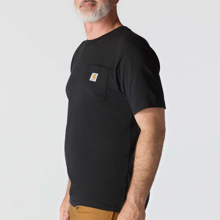 Camisas masculinas icônicas K87 de corte largo e tecido pesado com bolso