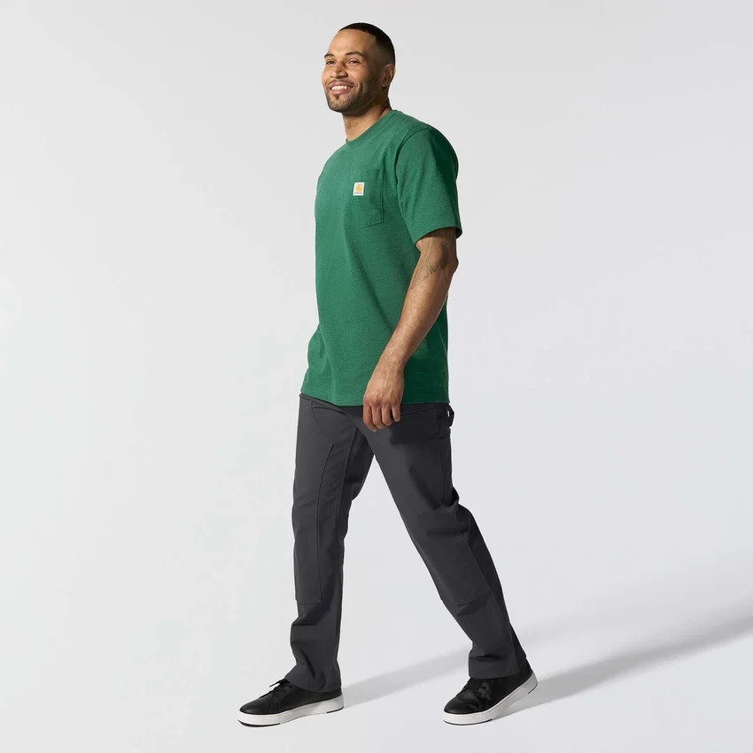 Camisas masculinas icônicas K87 de corte largo e tecido pesado com bolso