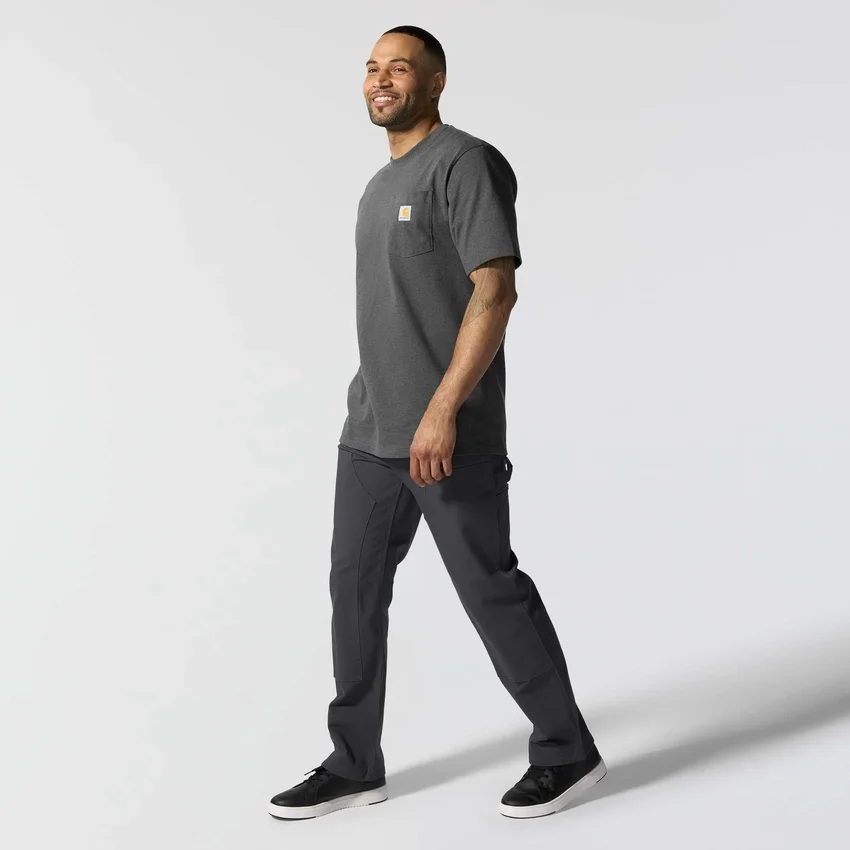 Camisas masculinas icônicas K87 de corte largo e tecido pesado com bolso