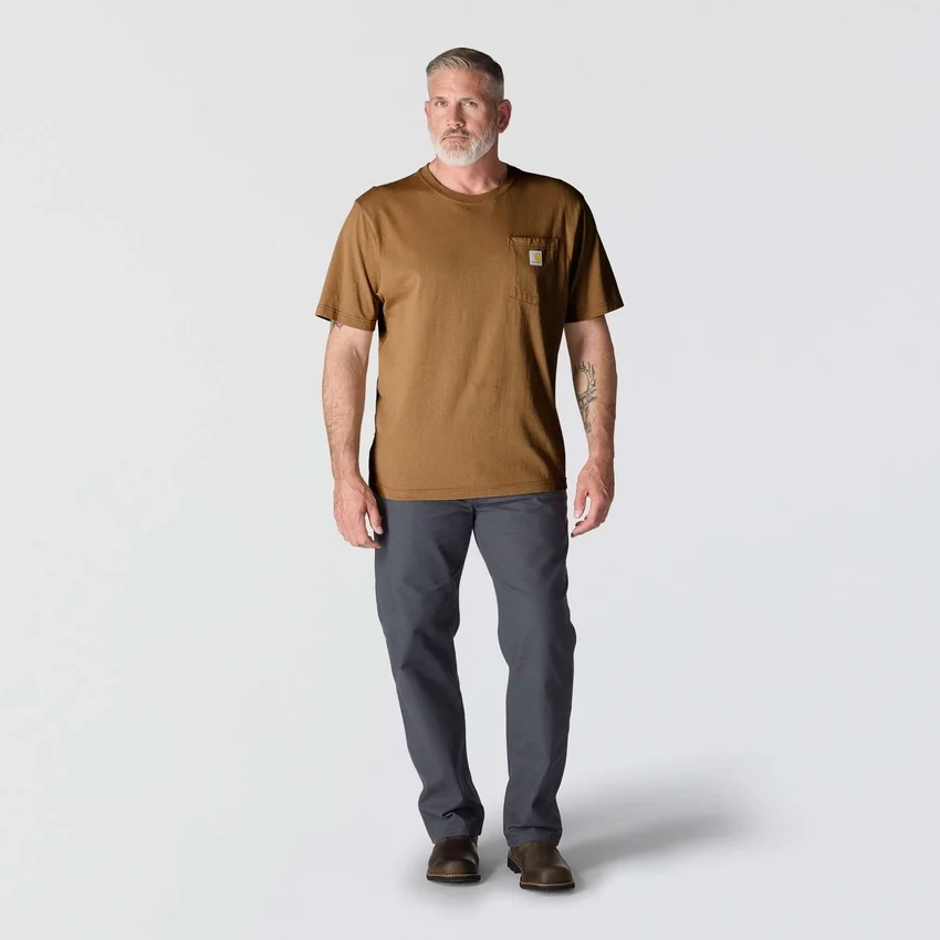 Camisas masculinas icônicas K87 de corte largo e tecido pesado com bolso