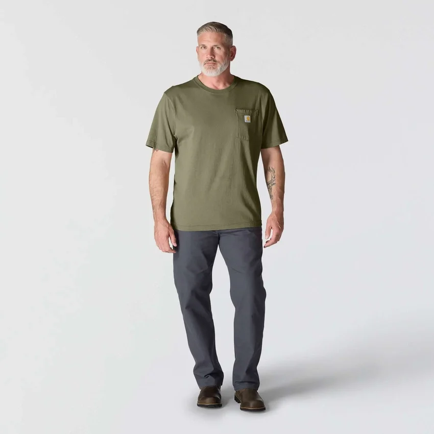 Camisas masculinas icônicas K87 de corte largo e tecido pesado com bolso