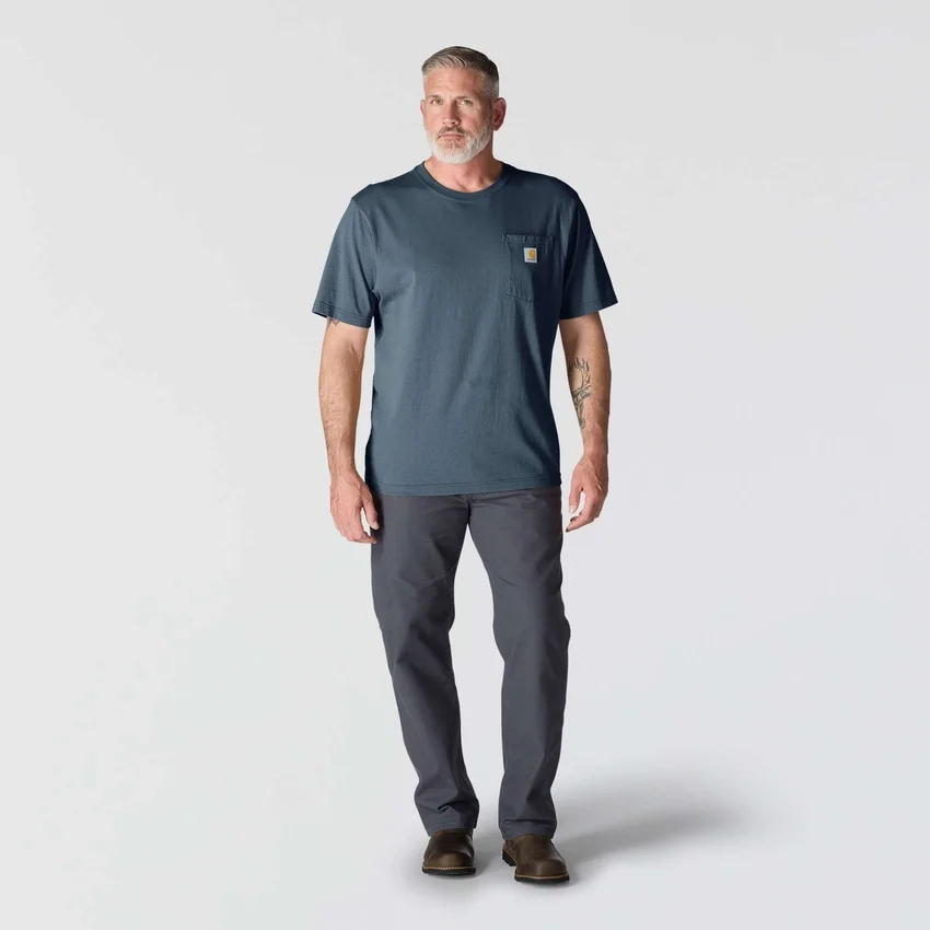 Camisas masculinas icônicas K87 de corte largo e tecido pesado com bolso