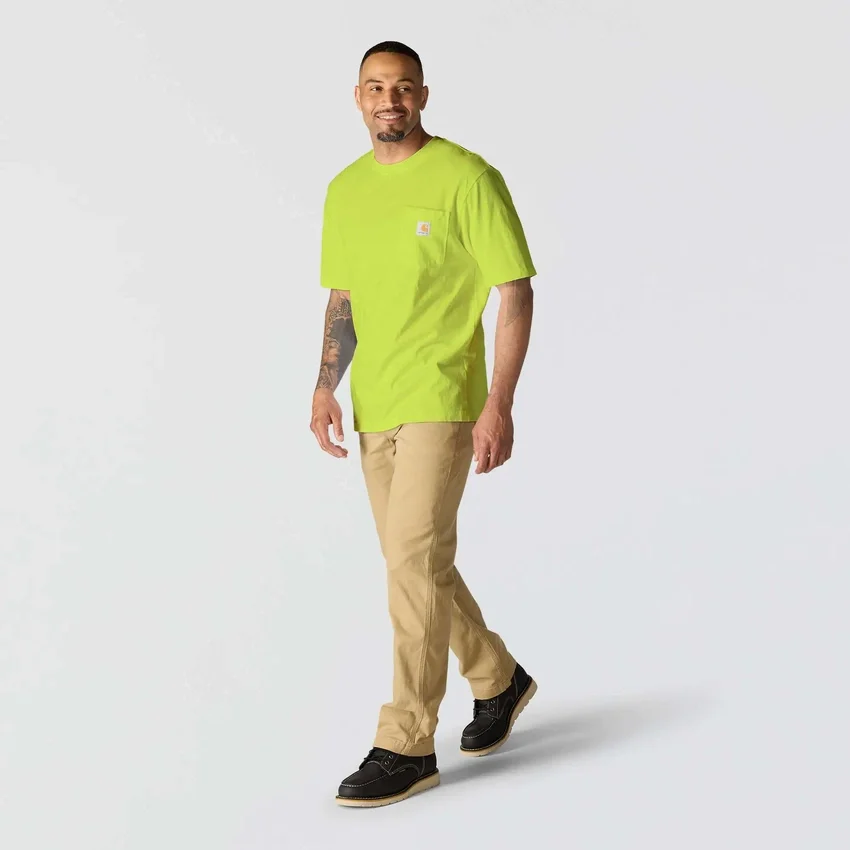 Camisas masculinas icônicas K87 de corte largo e tecido pesado com bolso