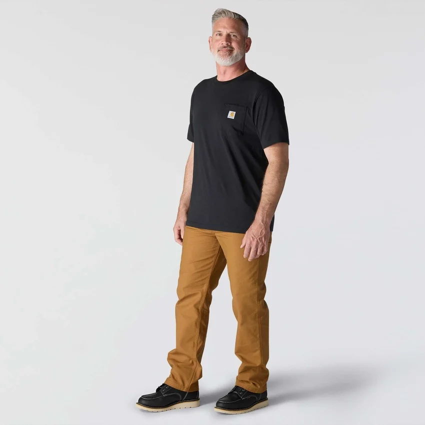 Camisas masculinas icônicas K87 de corte largo e tecido pesado com bolso