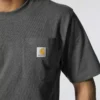 Camisas masculinas icônicas K87 de corte largo e tecido pesado com bolso
