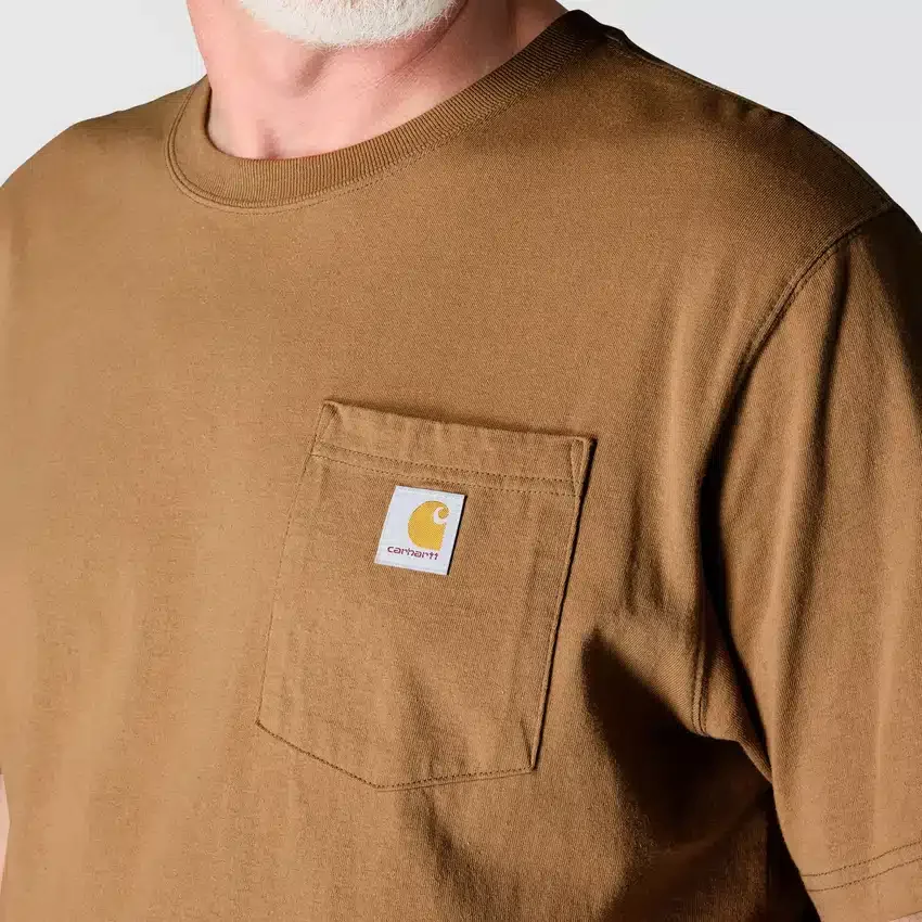 Camisas masculinas icônicas K87 de corte largo e tecido pesado com bolso