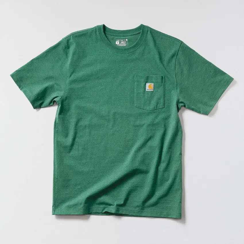 Camisas masculinas icônicas K87 de corte largo e tecido pesado com bolso