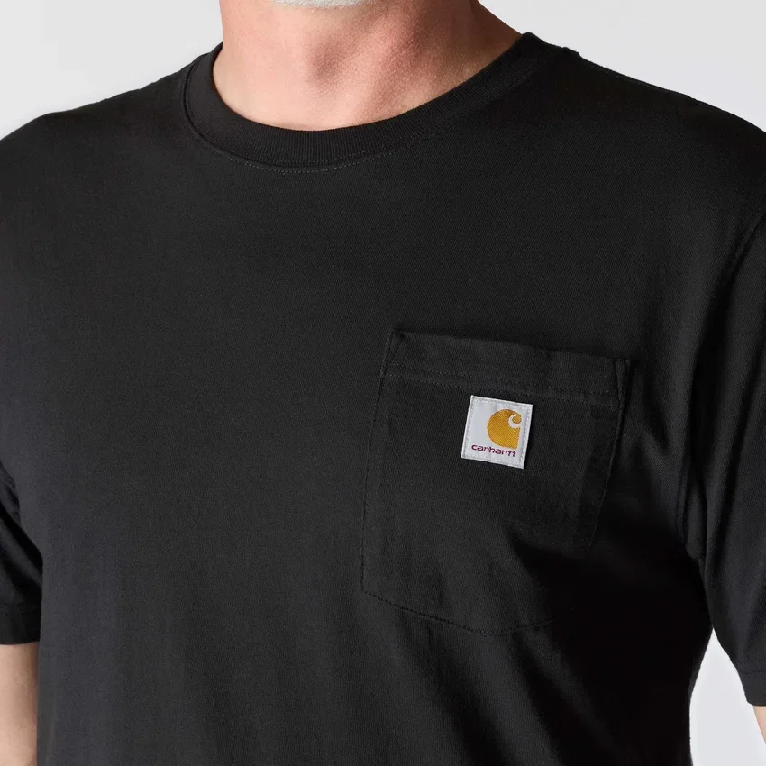 Camisas masculinas icônicas K87 de corte largo e tecido pesado com bolso