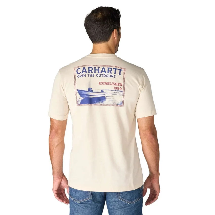 Camisas masculinas Irvine de corte descontraído com grafismo de barco