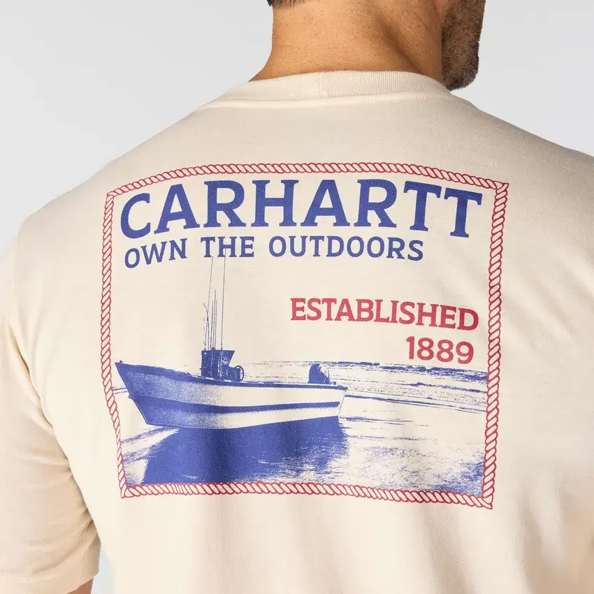 Camisas masculinas Irvine de corte descontraído com grafismo de barco