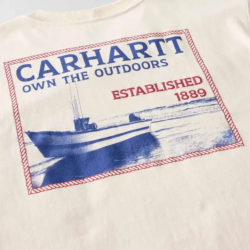 Camisas masculinas Irvine de corte descontraído com grafismo de barco