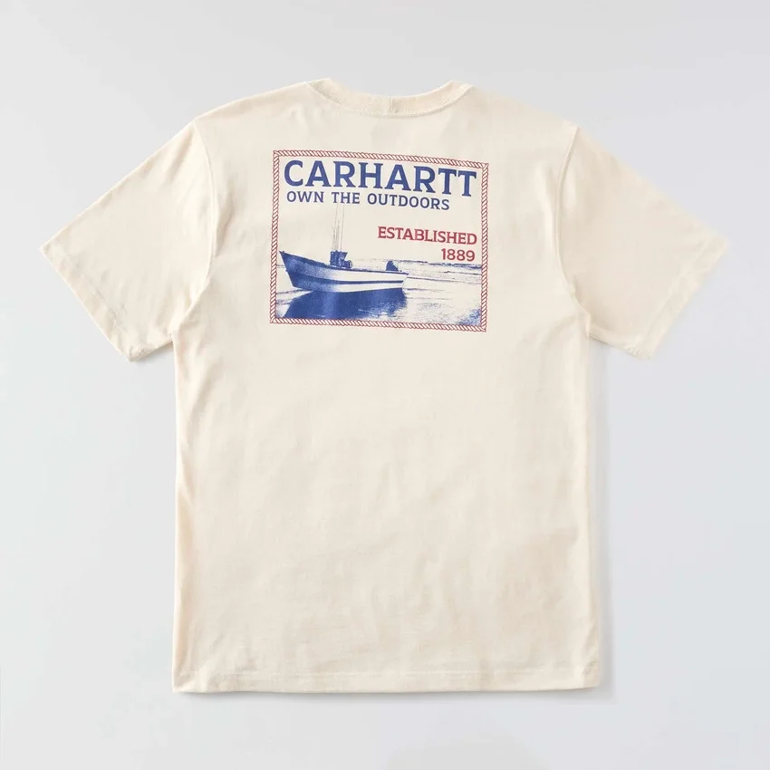 Camisas masculinas Irvine de corte descontraído com grafismo de barco
