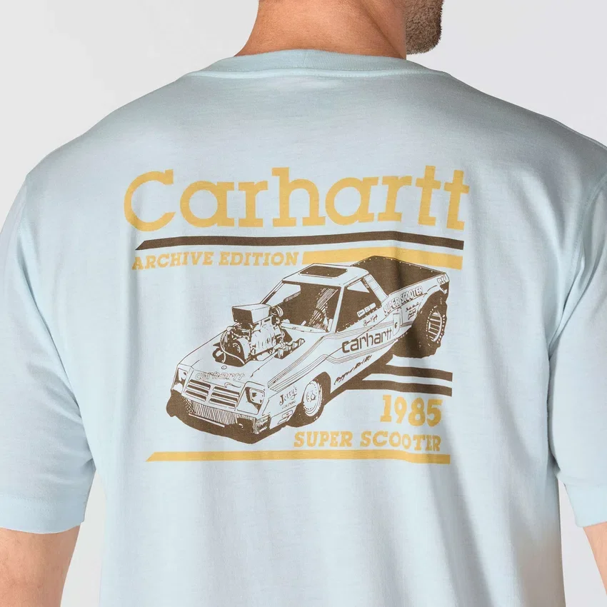 Camisas masculinas Irvine de corte descontraído com grafismo de corridas