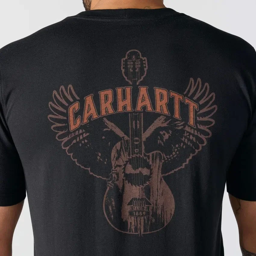 Camisas masculinas Irvine de corte descontraído com grafismo de guitarra