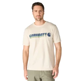 Camisas masculinas Irvine de corte descontraído com logótipo em camadas