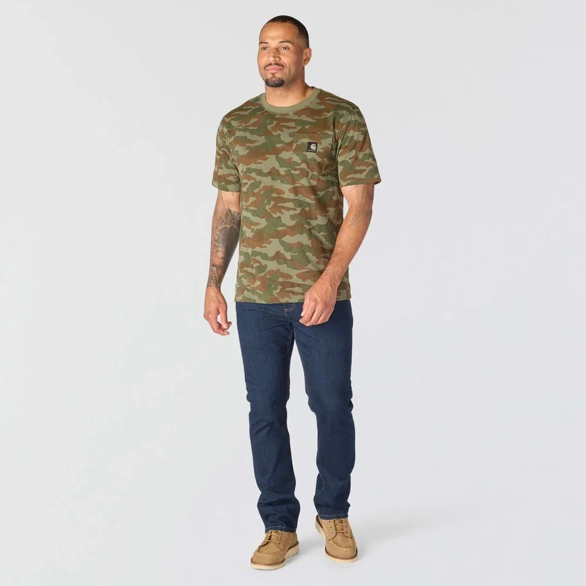 Camisas masculinas Irvine de corte descontraído com padrão camuflado