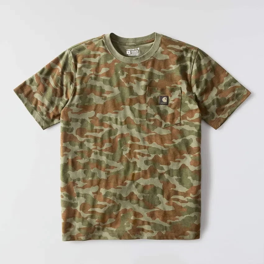 Camisas masculinas Irvine de corte descontraído com padrão camuflado