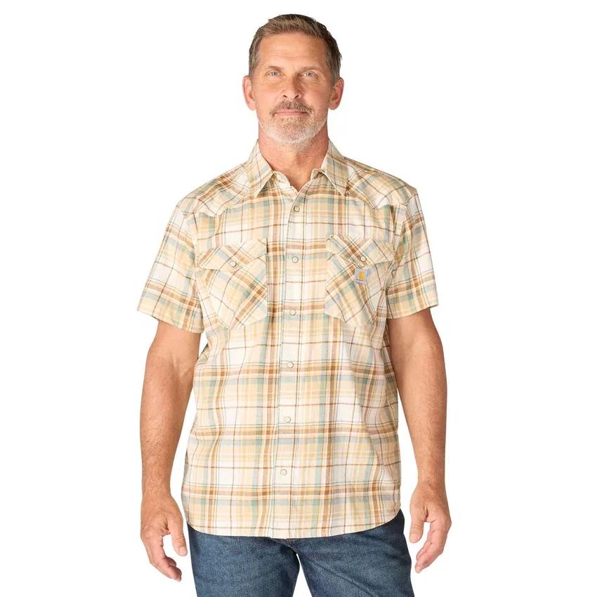 Camisas xadrez com manguitos curtos e corte descontraído Montana Bozeman para homem