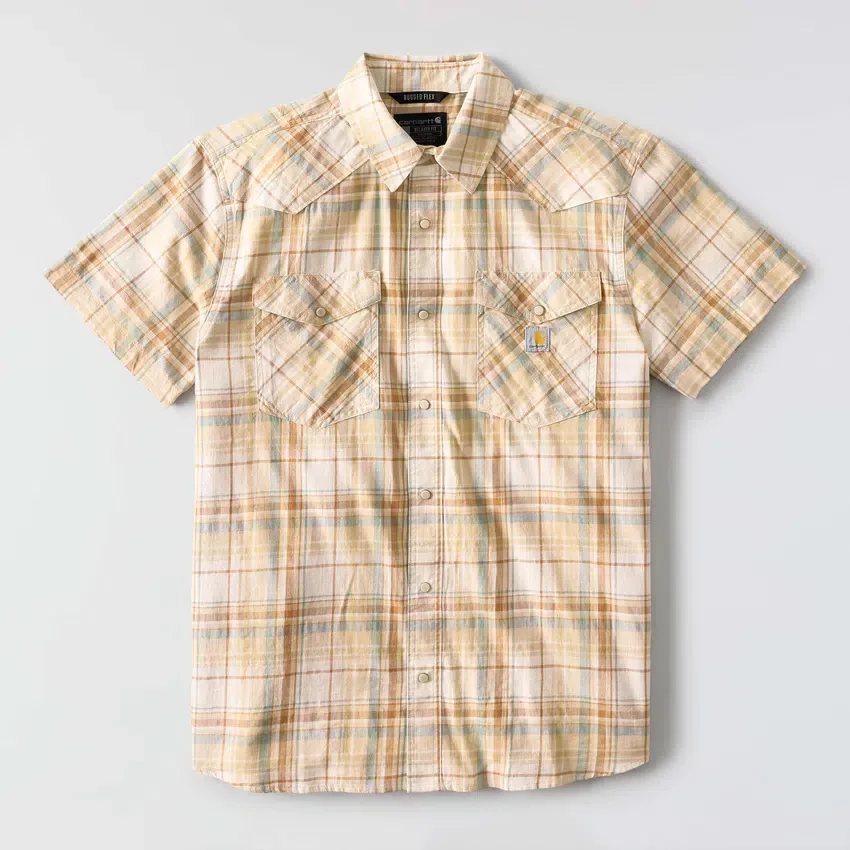Camisas xadrez com manguitos curtos e corte descontraído Montana Bozeman para homem