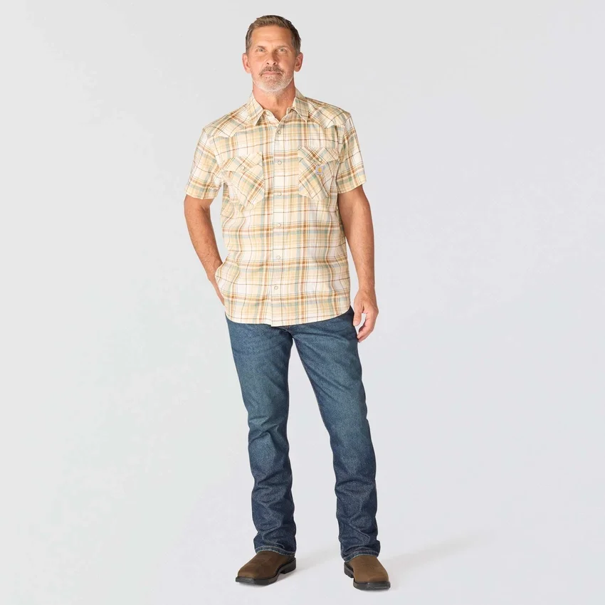 Camisas xadrez com manguitos curtos e corte descontraído Montana Bozeman para homem