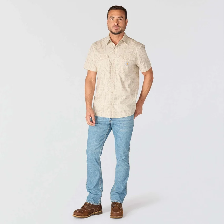 Camisas xadrez com manguitos curtos e corte descontraído Montana Bozeman para homem
