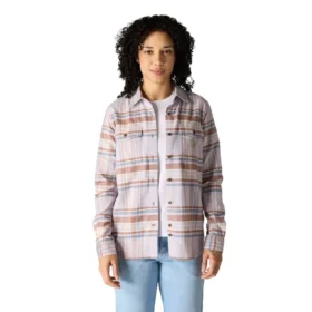 Camisas xadrez de corte descontraído da série de fibras Tencel™ para mulher