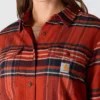 Camisas xadrez de corte descontraído da série de fibras Tencel™ para mulher