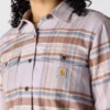 Camisas xadrez de corte descontraído da série de fibras Tencel™ para mulher