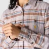 Camisas xadrez de corte descontraído da série de fibras Tencel™ para mulher